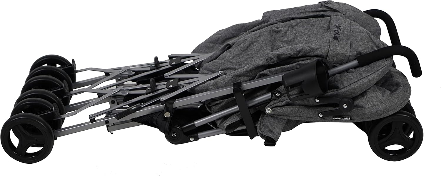 My Babiie Grey Leopard Twin Stroller - Grade A