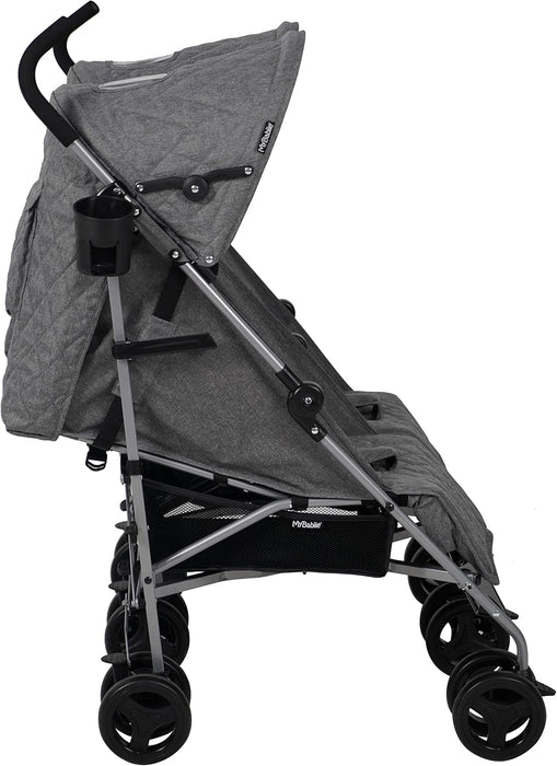 My Babiie Grey Leopard Twin Stroller - Grade A