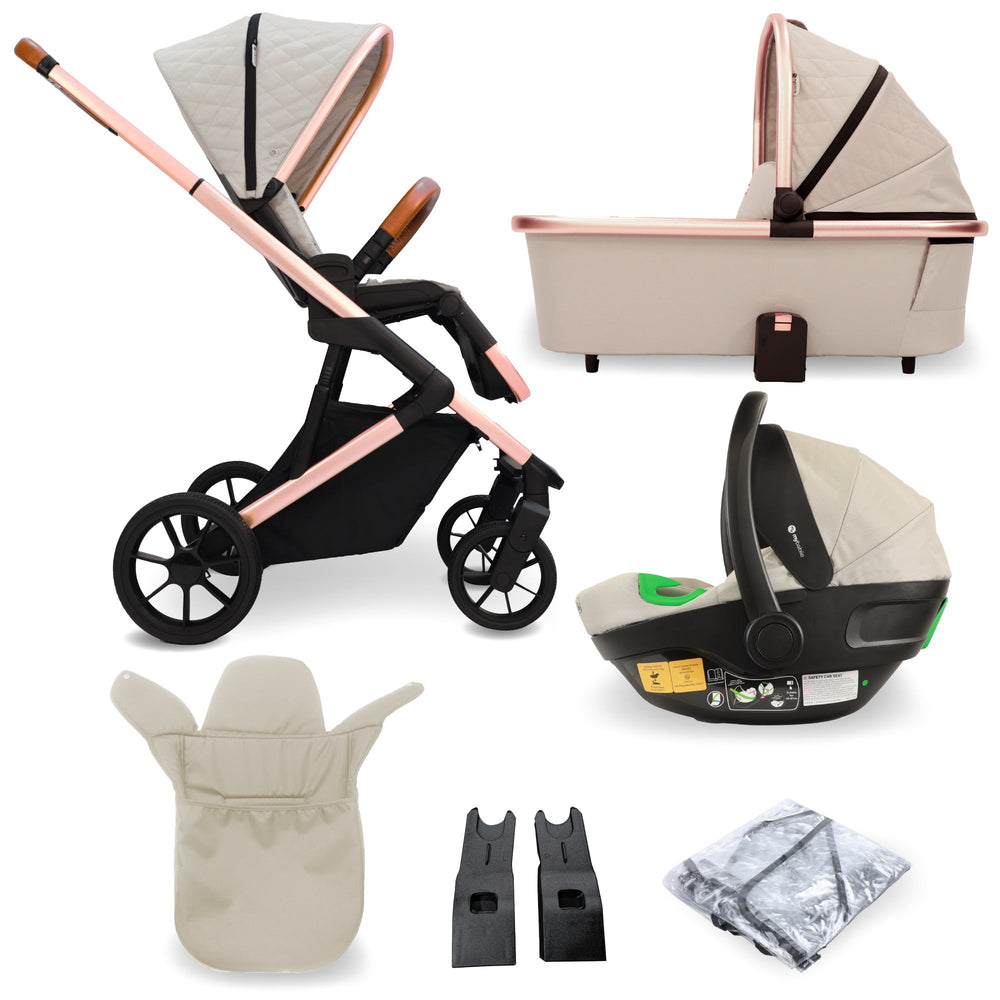 MB500i 3-in-1 Travel System with i-Size Car Seat - Rose Gold Stone