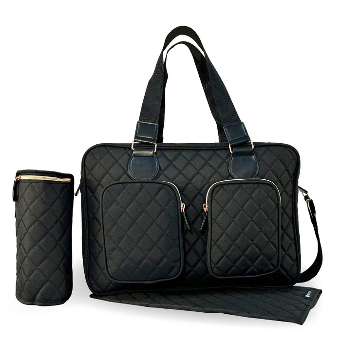 Deluxe Changing Bag - Black Quilted - Grade A