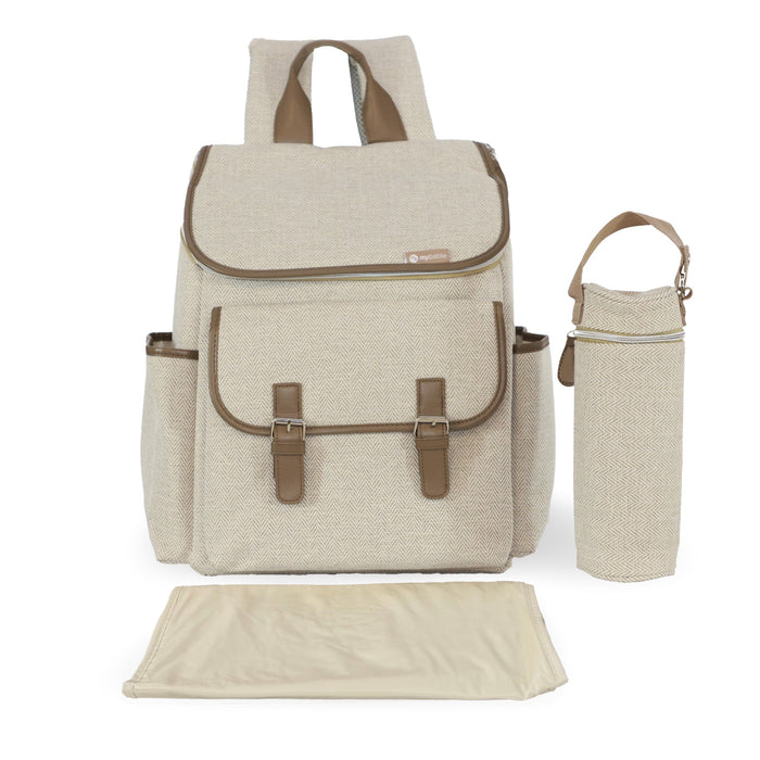Backpack Changing Bag - Oatmeal Herringbone - Grade A