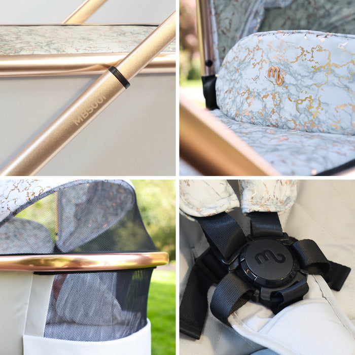 MB500 3-in-1 Travel System with Base - Rose Gold Marble - Grade B