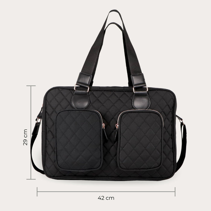 Deluxe Changing Bag - Black Quilted - Grade A