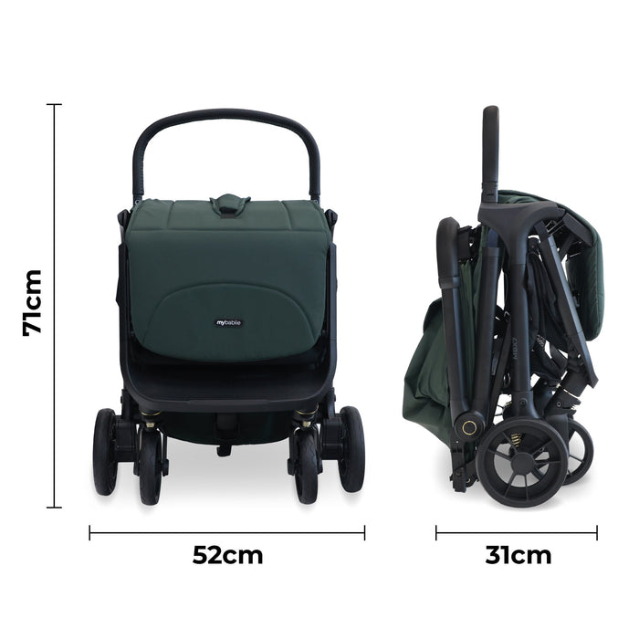 MBX7 Plus Auto-Fold Stroller - Forest Green - Grade A