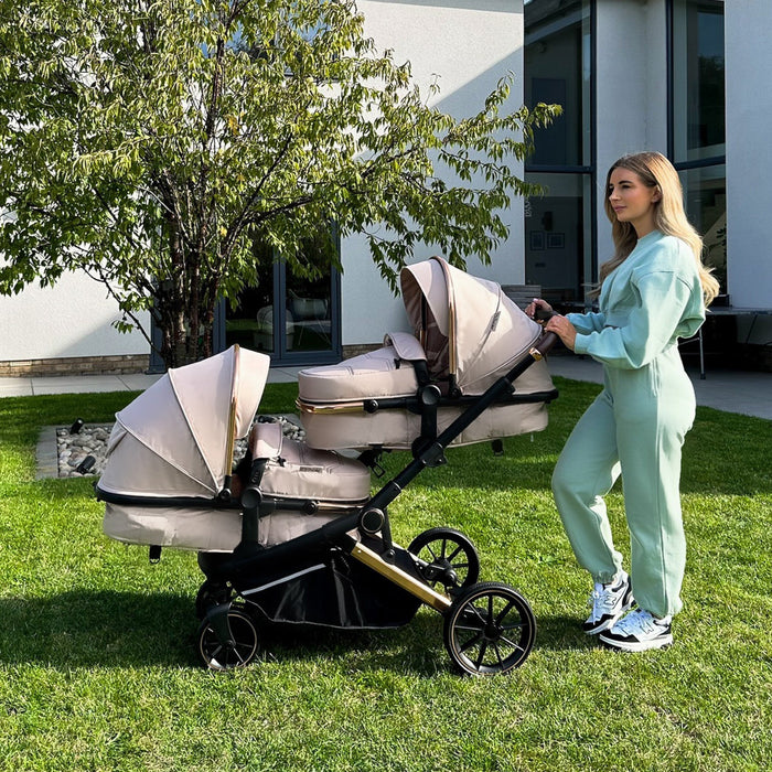 MB33 Tandem Pushchair with Infant Carrier and Base - Giraffe