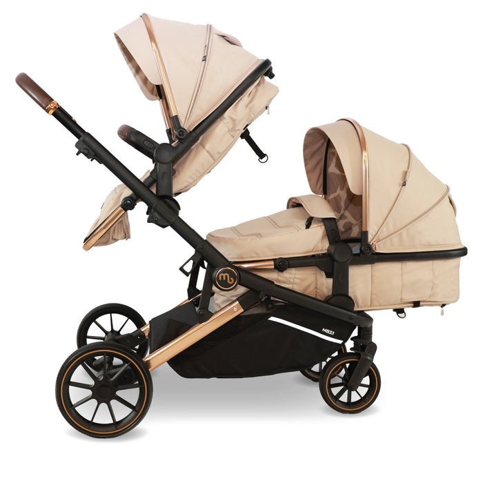 MB33 Tandem Pushchair with 2 Infant Carriers & 2 Bases - Giraffe
