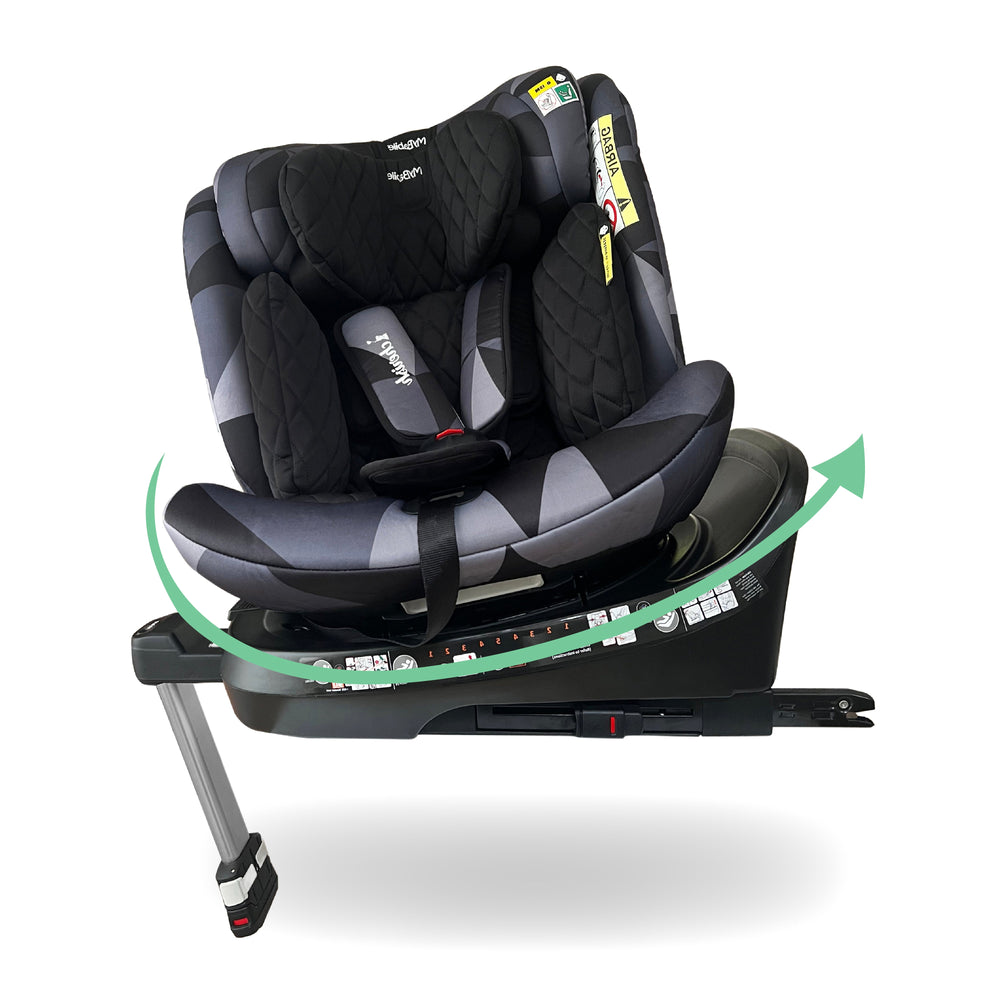 MBCSSPIN i-Size (40-150cm) Spin Car Seat - Black Geometric - GRADE A