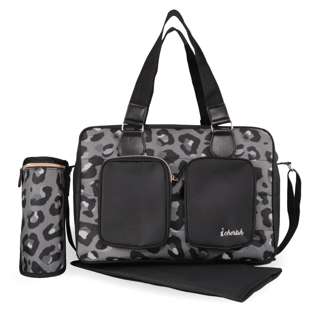 Deluxe Changing Bag - Black Leopard - Grade A