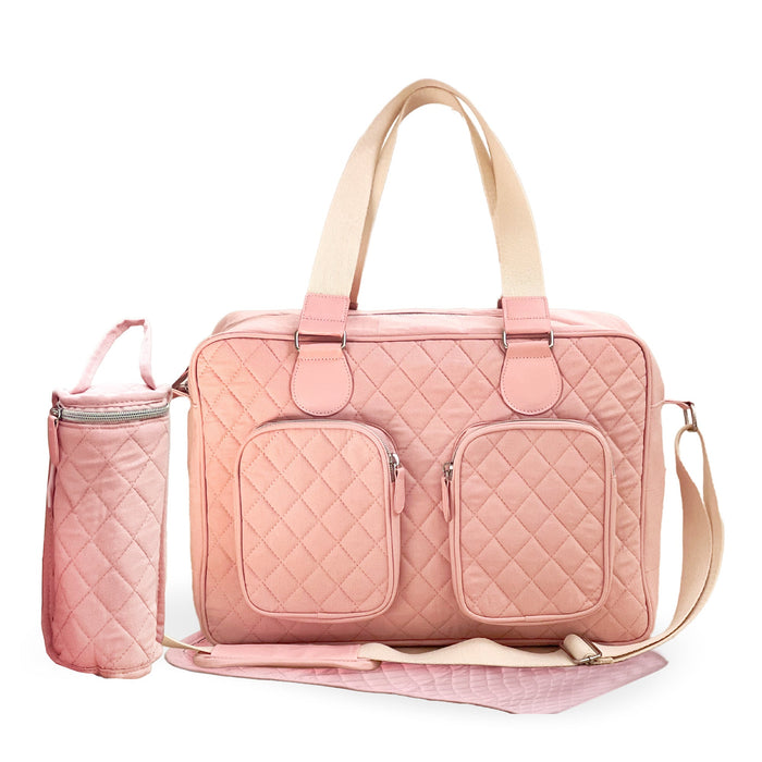 Deluxe Changing Bag - Pink Quilted - Grade A