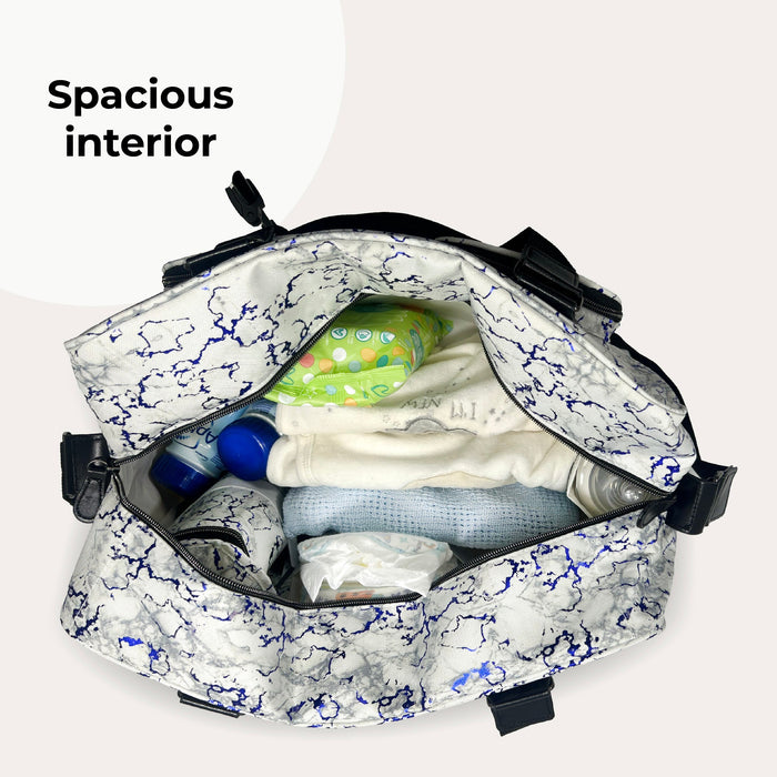 Deluxe Changing Bag - Metallic Blue Marble - Grade A