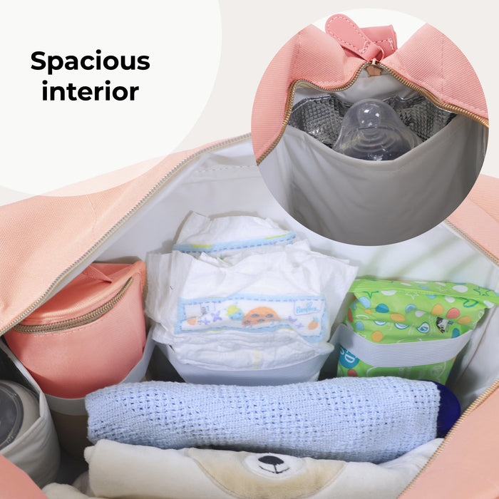 Deluxe Changing Bag - Pink Quilted - Grade A