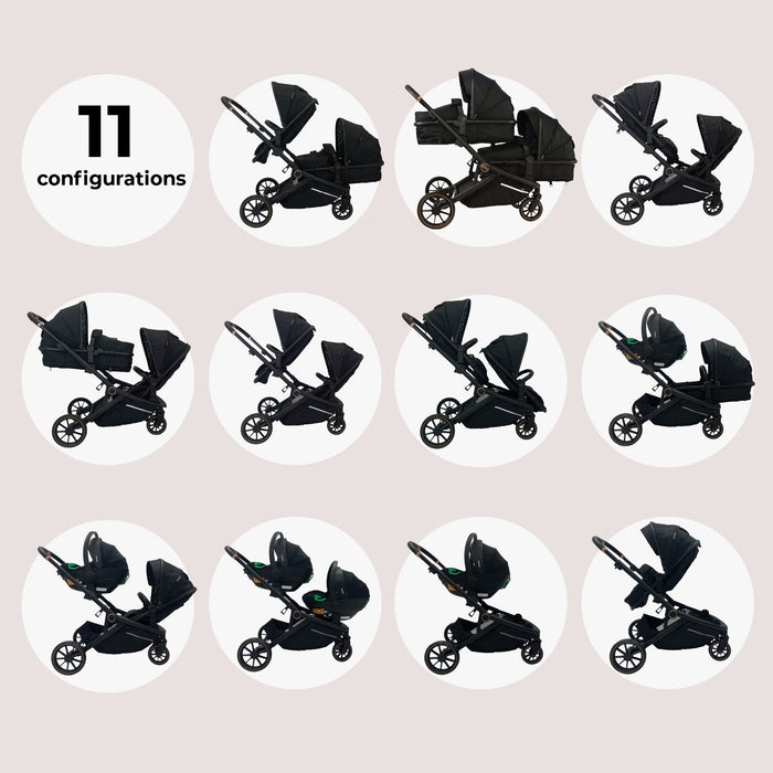 MB33 Tandem Pushchair - Black Leopard - Grade C