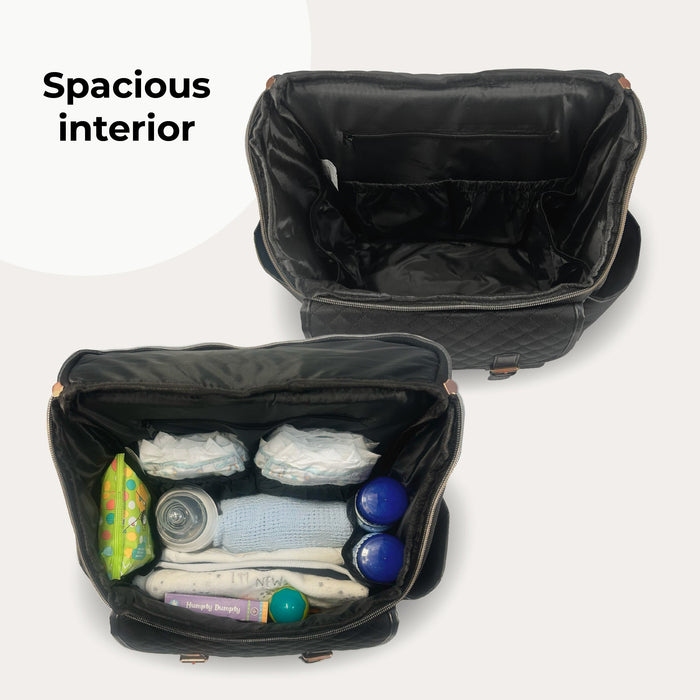 Backpack Changing Bag - Black Quilted - Grade A