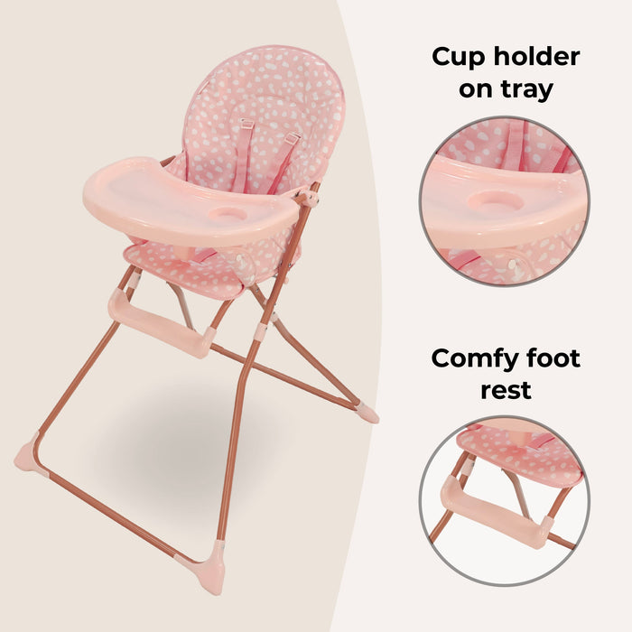 Compact Highchair - Pink Spots - Grade A