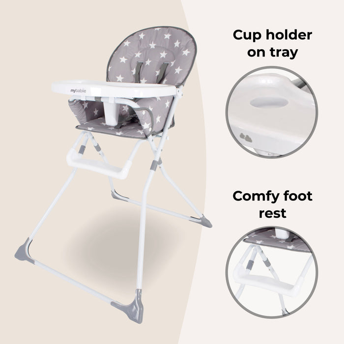 MBHC1 Compact Highchair - Grey Stars - Grade C