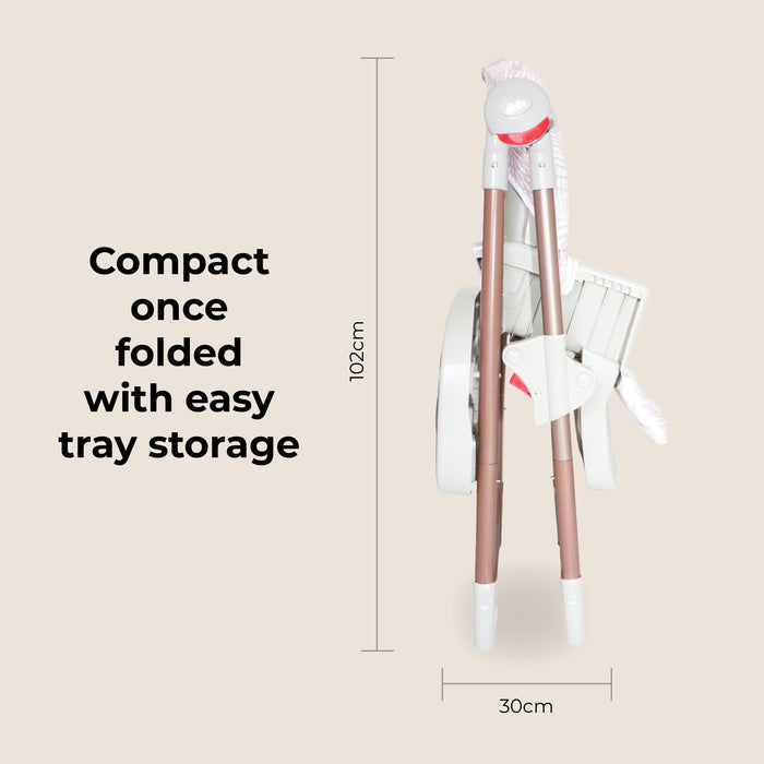 MBHC8 Premium Highchair - Rose Gold Blush Tropical - Grade A