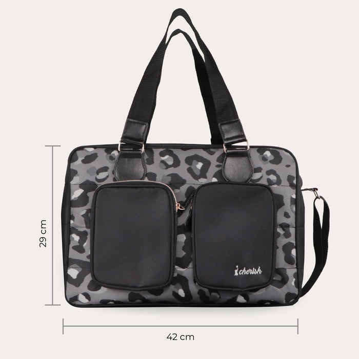 Deluxe Changing Bag - Black Leopard - Grade A