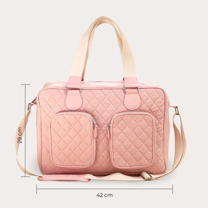 Deluxe Changing Bag - Pink Quilted - Grade A