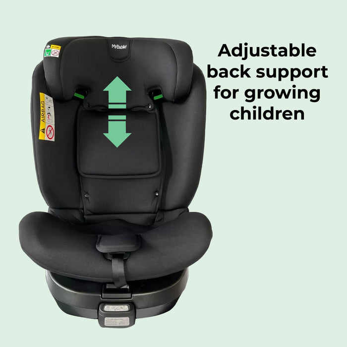 My Babiie MBCSSPIN i-Size (40-150cm) Spin Car Seat - Black Herringbone - GRADE A