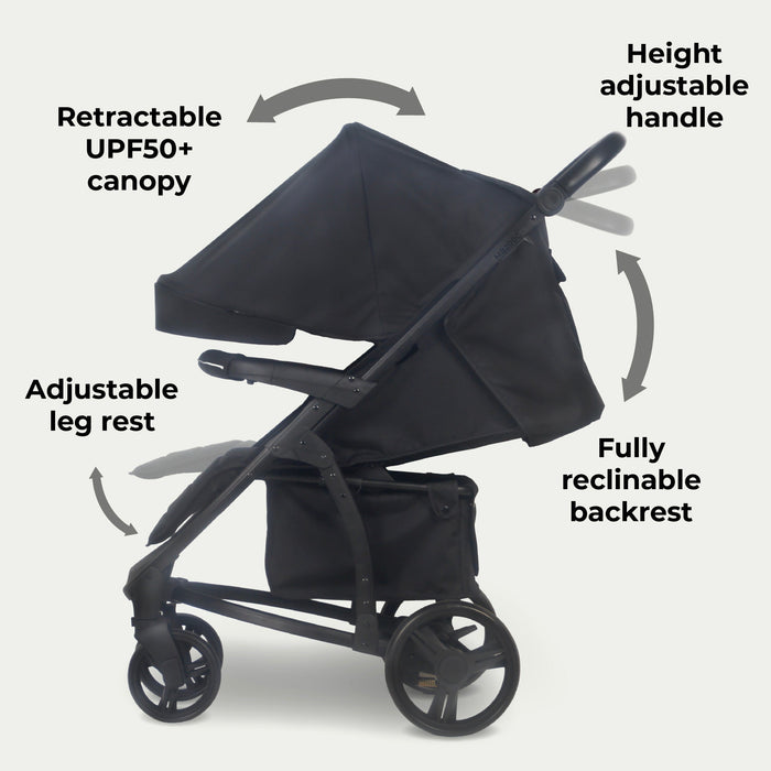 MB200 2-in-1 Pushchair & Carrycot - Onyx Black - Grade A
