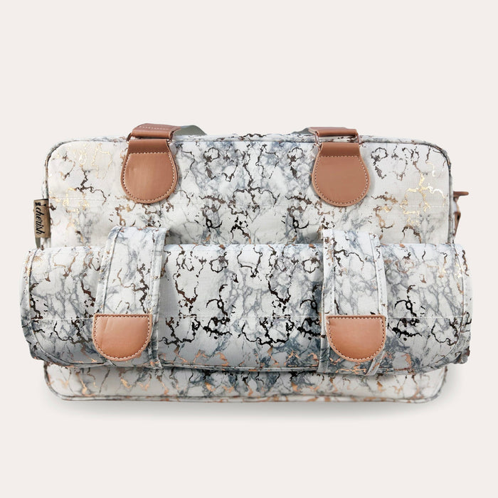 Deluxe Changing Bag - Metallic Rose Gold Marble - Grade A