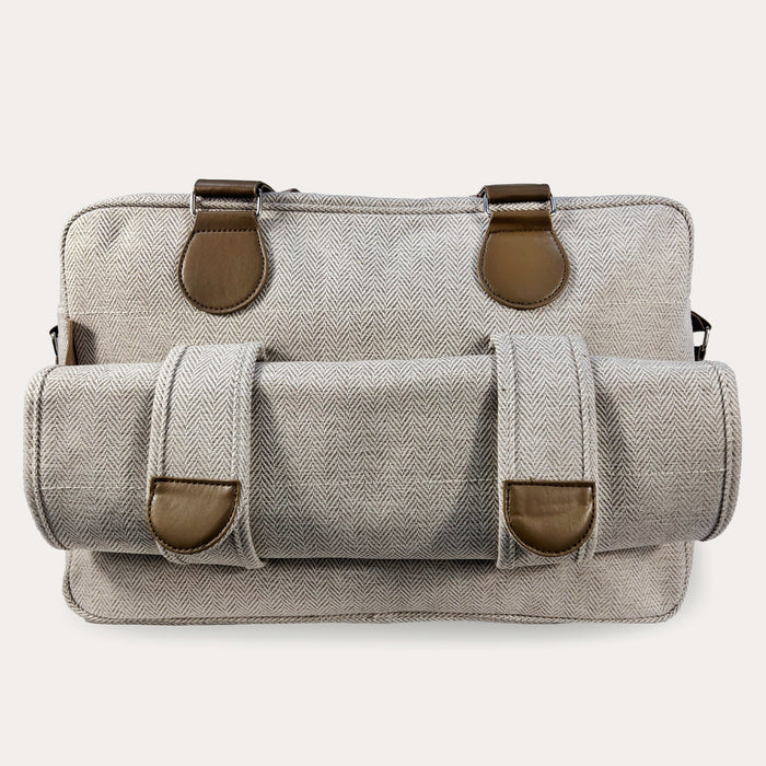 Deluxe Changing Bag - Oatmeal Herringbone - Grade A