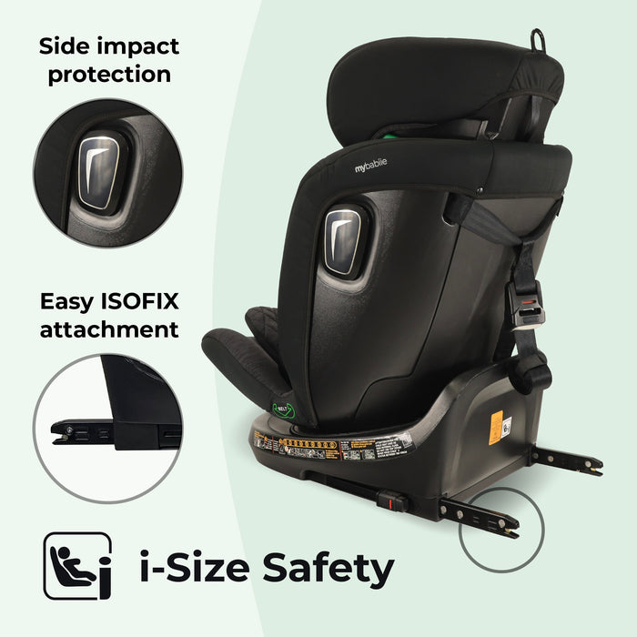 MBCSSPINTT i-Size (40-150cm) Spin Car Seat - Black Melange - GRADE A