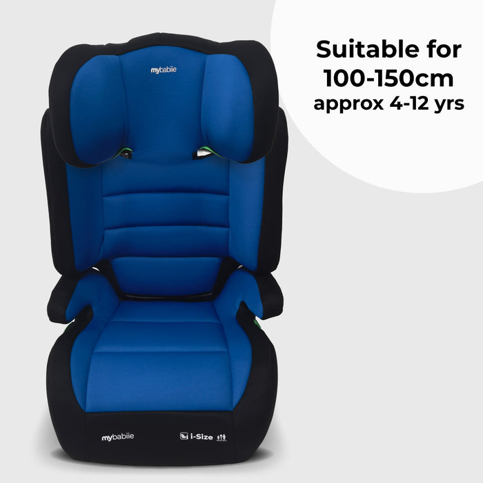 MBCSB30 i-Size (100-150cm) High Back Booster Car Seat - Blue & Black