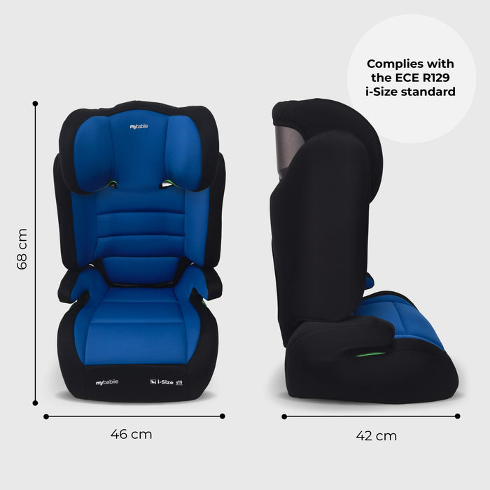 MBCSB30 i-Size (100-150cm) High Back Booster Car Seat - Blue & Black