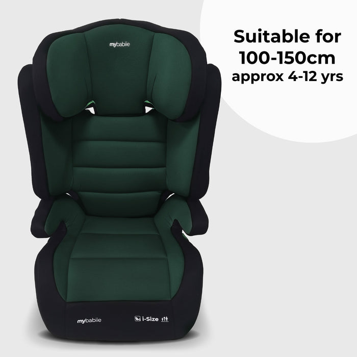 MBCSB30 i-Size (100-150cm) High Back Booster Car Seat - Green & Black