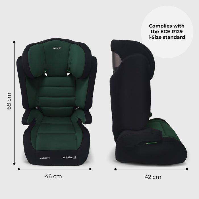 MBCSB30 i-Size (100-150cm) High Back Booster Car Seat - Green & Black
