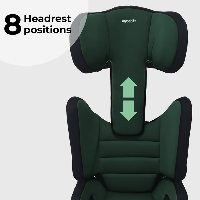 MBCSB30 i-Size (100-150cm) High Back Booster Car Seat - Green & Black