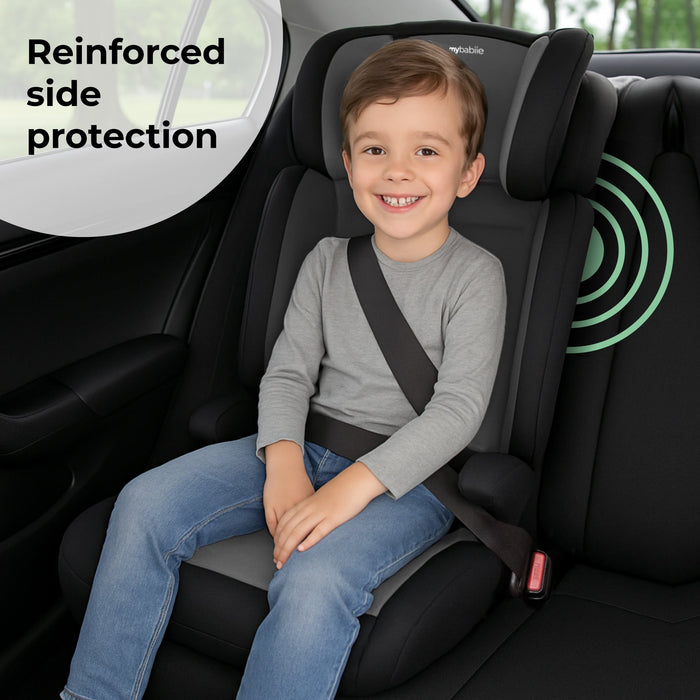 MBCSB30 i-Size (100-150cm) High Back Booster Car Seat - Grey & Black