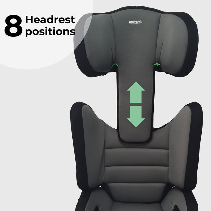 MBCSB30 i-Size (100-150cm) High Back Booster Car Seat - Grey & Black