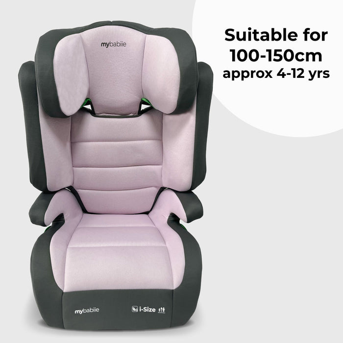 MBCSB30 i-Size (100-150cm) High Back Booster Car Seat - Pink & Grey