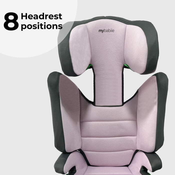 MBCSB30 i-Size (100-150cm) High Back Booster Car Seat - Pink & Grey