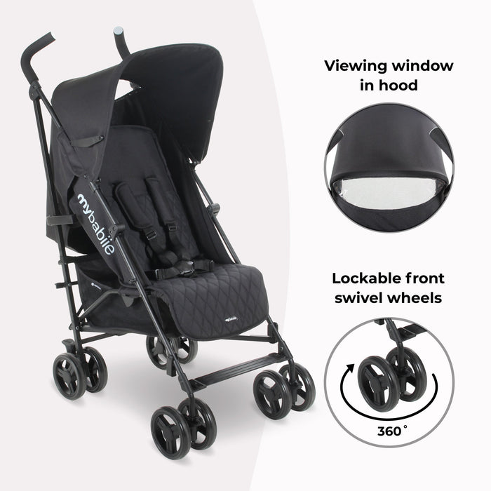 MB01 Lightweight Stroller - Quilted Black - Grade B