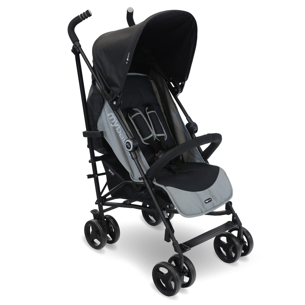 MB02 Lightweight Stroller - Black and Grey - Grade A