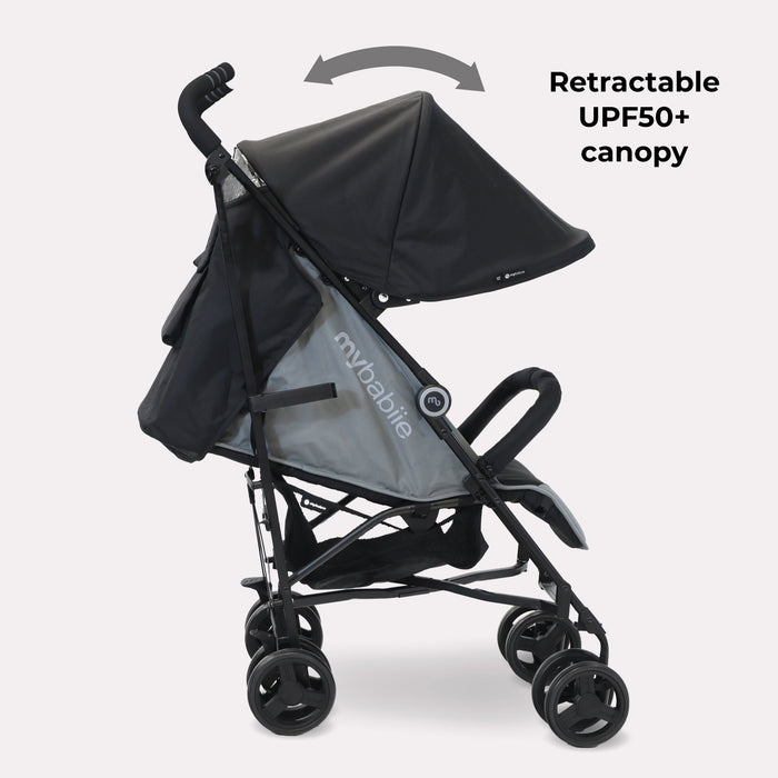 MB02 Lightweight Stroller - Black and Grey - Grade B