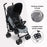 MB02 Lightweight Stroller - Black and Grey - Grade B