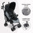 MB02 Plus Lightweight Stroller - Black and Grey - Grade A