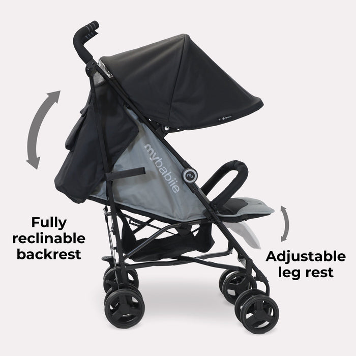 MB02 Lightweight Stroller - Black and Grey - Grade B