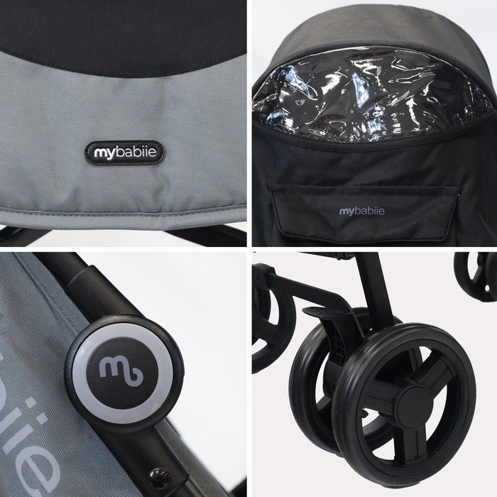 MB02 Lightweight Stroller - Black and Grey - Grade B