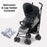 MB02 Plus Lightweight Stroller - Black and Grey - Grade A