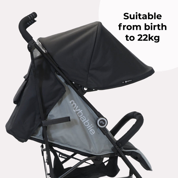 MB02 Lightweight Stroller - Black and Grey - Grade B
