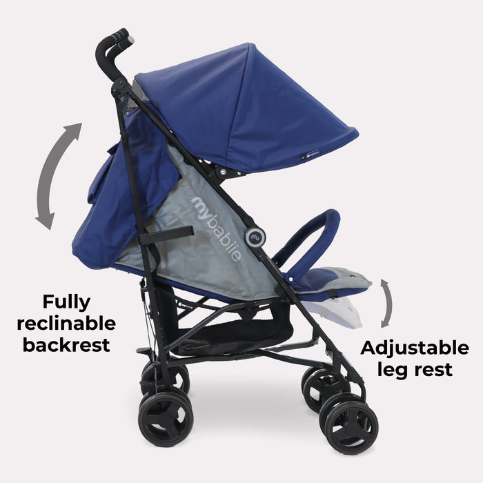 MB02 Lightweight Stroller - Blue and Grey - Grade A