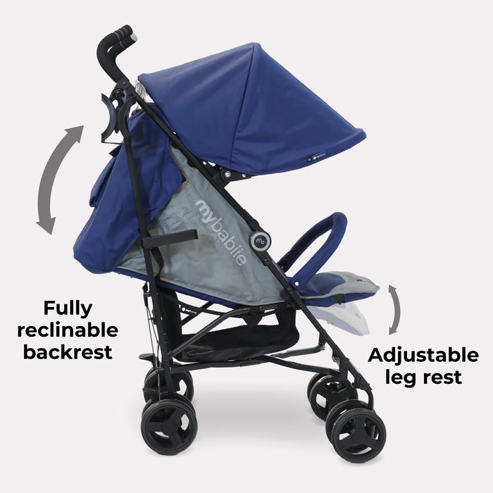MB02 Plus Lightweight Stroller - Blue and Grey - Grade B