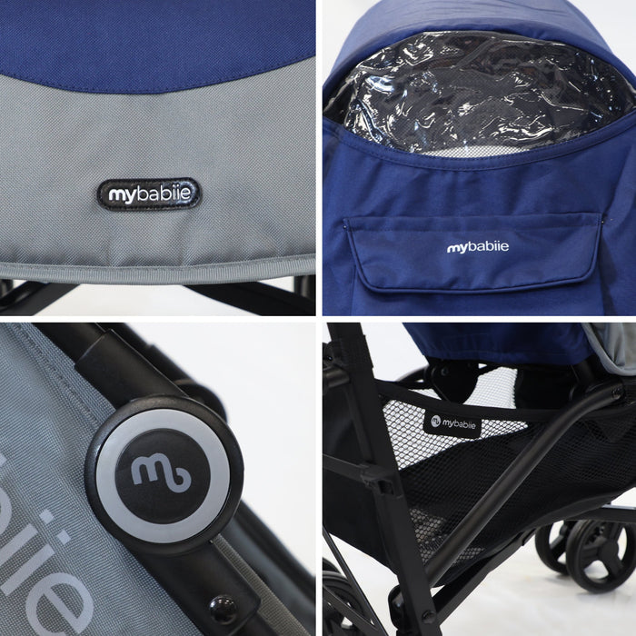 MB02 Plus Lightweight Stroller - Blue and Grey - Grade A