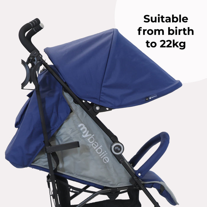 MB02 Plus Lightweight Stroller - Blue and Grey - Grade B