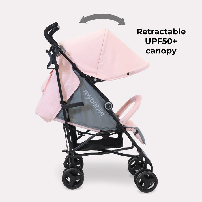 MB02 Plus Lightweight Stroller - Pink and Grey - Grade A